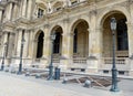 Architecture with columns and light post, Paris, France Royalty Free Stock Photo