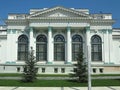 Architecture, columns and windows of ancient renaissance style classical building Royalty Free Stock Photo