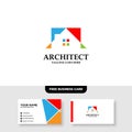 Architecture Company, construction, architect, vector logo template - Vector, Free Business Card Royalty Free Stock Photo