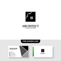 Architecture Company, construction, architect, vector logo template - Vector, Free Business Card