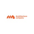 Architecture company text with home logo