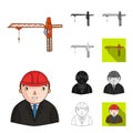 Architecture and construction cartoon,black,flat,monochrome,outline icons in set collection for design. Architect and Royalty Free Stock Photo