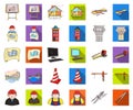 Architecture and construction cartoon,flat icons in set collection for design. Architect and equipment vector symbol Royalty Free Stock Photo