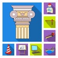 Architecture and construction flat icons in set collection for design. Architect and equipment vector symbol stock web Royalty Free Stock Photo