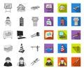 Architecture and construction mono,flat icons in set collection for design. Architect and equipment vector symbol stock Royalty Free Stock Photo