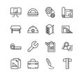 Architecture construction tools icons set line Royalty Free Stock Photo