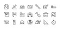 Architecture construction tools icons set line Royalty Free Stock Photo