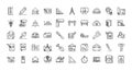 Architecture construction tools icons set line Royalty Free Stock Photo