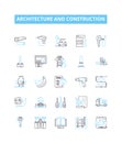 Architecture and construction vector line icons set. Architecture, Construction, Building, Designing, Structural