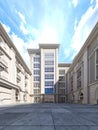 The architecture of the courtyard is classic style, the facade of the building is in the classical style Royalty Free Stock Photo