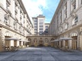 The architecture of the courtyard is classic style, the facade of the building is in the classical style Royalty Free Stock Photo