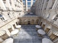 The architecture of the courtyard is classic style, the facade of the building is in the classical style Royalty Free Stock Photo