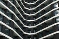 Architecture. The curves of a modern high-tech building. Closeup Royalty Free Stock Photo