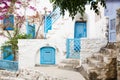 Architecture on the Cyclades. Greek Island buildings with her ty Royalty Free Stock Photo