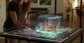 Architecture 3D Touch Hologram Display