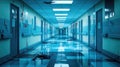 architecture deconstructing hospital corridor glitch style Royalty Free Stock Photo