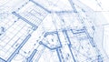 Architecture design: blueprint plan - illustration of a plan mod Royalty Free Stock Photo