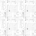 Architecture design draft. Interior blueprint scheme sketch. Construction plan project. Seamless pattern background vector graphic