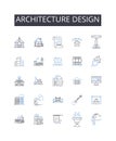 Architecture design line icons collection. Portfolio, Diversify, Assets, Equity, Capital, Returns, Growth vector and