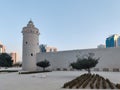 Architecture design of an old Arabian building Middle Eastern - Qasr Al Hosn museum, one of the oldest buildings in Abu Dhabi, U