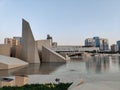 Architecture design of an old Arabian building Middle Eastern - Qasr Al Hosn museum, one of the oldest buildings in Abu Dhabi, U