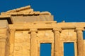 Architecture detail of ancient building in Acropolis, Athens Royalty Free Stock Photo