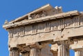 Architecture detail of ancient temple in Acropolis, Greece. Royalty Free Stock Photo