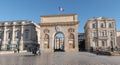 Architecture detail of the Arc de Triomphe of Montpellier, France