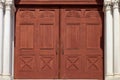 Architecture Detail of Church Doors Royalty Free Stock Photo
