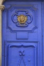 Architecture detail of colonial home door in historical area Cuzco Peru Royalty Free Stock Photo