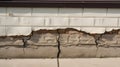 Architecture detail of damaged house dilapidated old building wall. Private abandoned home fall to ruin. Consequences of Royalty Free Stock Photo