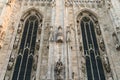 Architecture detail of Duomo di Milano church in the morning, Milan Italy Royalty Free Stock Photo