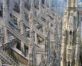 Milan Cathedral Architecture Detail of Elaborate Roof, Milan, Lombardy, Italy