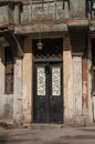 An architecture detail of house in Tbilisi, Georgia. Local building style facade door Royalty Free Stock Photo