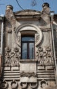 An architecture detail of house in Tbilisi, Georgia. Local building style facade window Royalty Free Stock Photo