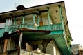 An architecture detail of house in Tbilisi, Georgia. Local building style wooden balconies Royalty Free Stock Photo