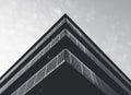 Architecture detail Modern building Facade Corner Black and White Royalty Free Stock Photo