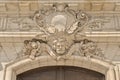 Architecture detail with sculpted face of the Opera of Rennes Royalty Free Stock Photo