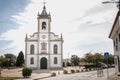 Architecture detail of St. John the Baptist Church of Vila Cha in Portugal