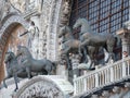 Architecture detail on St. Mark Cathedral, Venice, Italy