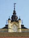 Architecture detail on the top of Bishop palace in Novi Sad