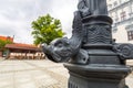 Architecture detail on the town lamp in Chelmno Royalty Free Stock Photo