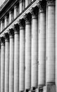 Architecture detail white columns rows