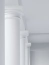 Architecture detail white columns rows