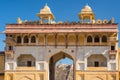 Architecture details at Amber Fort, famous travel destination in Jaipur, Rajasthan, India. Royalty Free Stock Photo