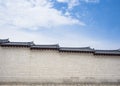 Architecture details Asia traditional wall with roof Korea art culture Royalty Free Stock Photo