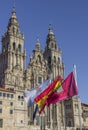 The architecture details of the Cathedral Santiago de Compostela, the final destination of the Camino de Santiago. Galicia, Spain.