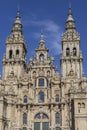 The architecture details of the Cathedral Santiago de Compostela, the final destination of the Camino de Santiago. Galicia, Spain.