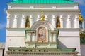 Architecture details of Holy gates in Sergiyev Posad, Russia