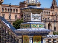 Architecture details of Plaza de Espania in Seville